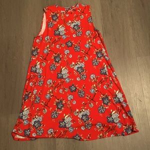 Red Floral Print Dress